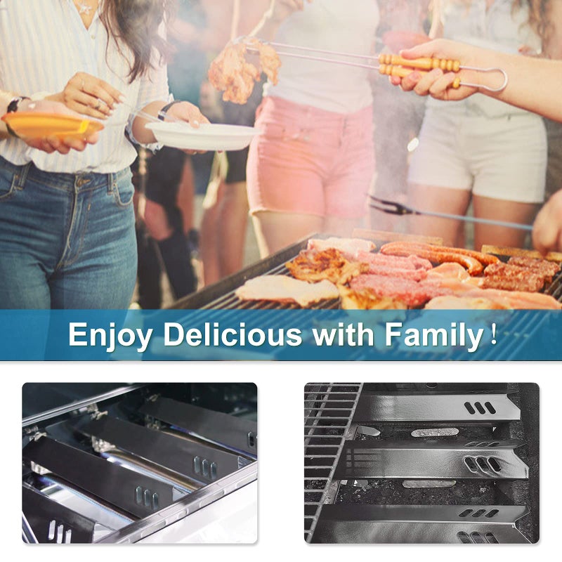 Criditpid Porcelain Grill Heat Shields Replacment for Dyna-Glo DGF510SBP, DGF493BNP, 15 inch Grill Heat Plates for Backyard Grill Replacement Parts BY15-101-001-02, BY13-101-001-13, GBC1460W, 4-Pack - Image 3